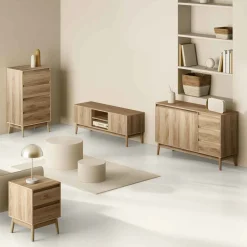 Mesita De Noche Abana Beige MDF
