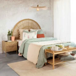 Mesita de noche CHEVRON beige de mdf