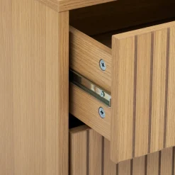 Mesita de noche con 2 cajones de mdf beige TASSO