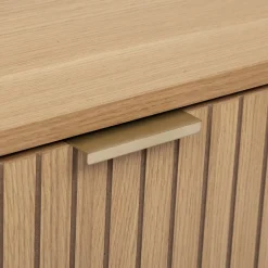 Mesita de noche con 2 cajones de mdf beige TASSO