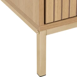 Mesita de noche con 2 cajones de mdf beige TASSO