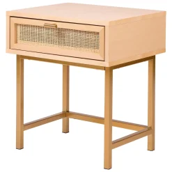Mesita De Noche Rayo Beige 45x35x50Cm