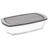 Molde para tartas rectangular de vidrio con tapa