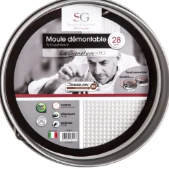 Molde Redondo Desmontable Negro 28Cm