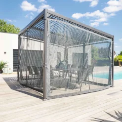 Mosquitera para pérgola AVILA gris 245x300x400cm
