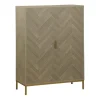 Mueble auxiliar CHEVRON beige de mdf con 2 puertas