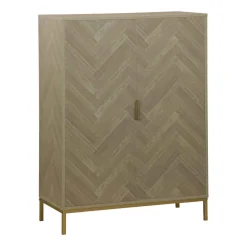 Mueble auxiliar CHEVRON beige de mdf con 2 puertas