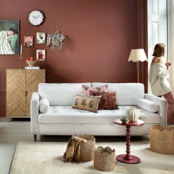 Mueble auxiliar CHEVRON beige de mdf con 2 puertas