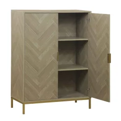 Mueble auxiliar CHEVRON beige de mdf con 2 puertas