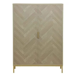 Mueble auxiliar CHEVRON beige de mdf con 2 puertas