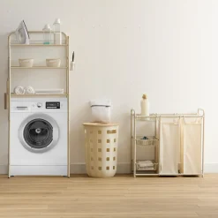 Mueble auxiliar para ropa sucia blanco