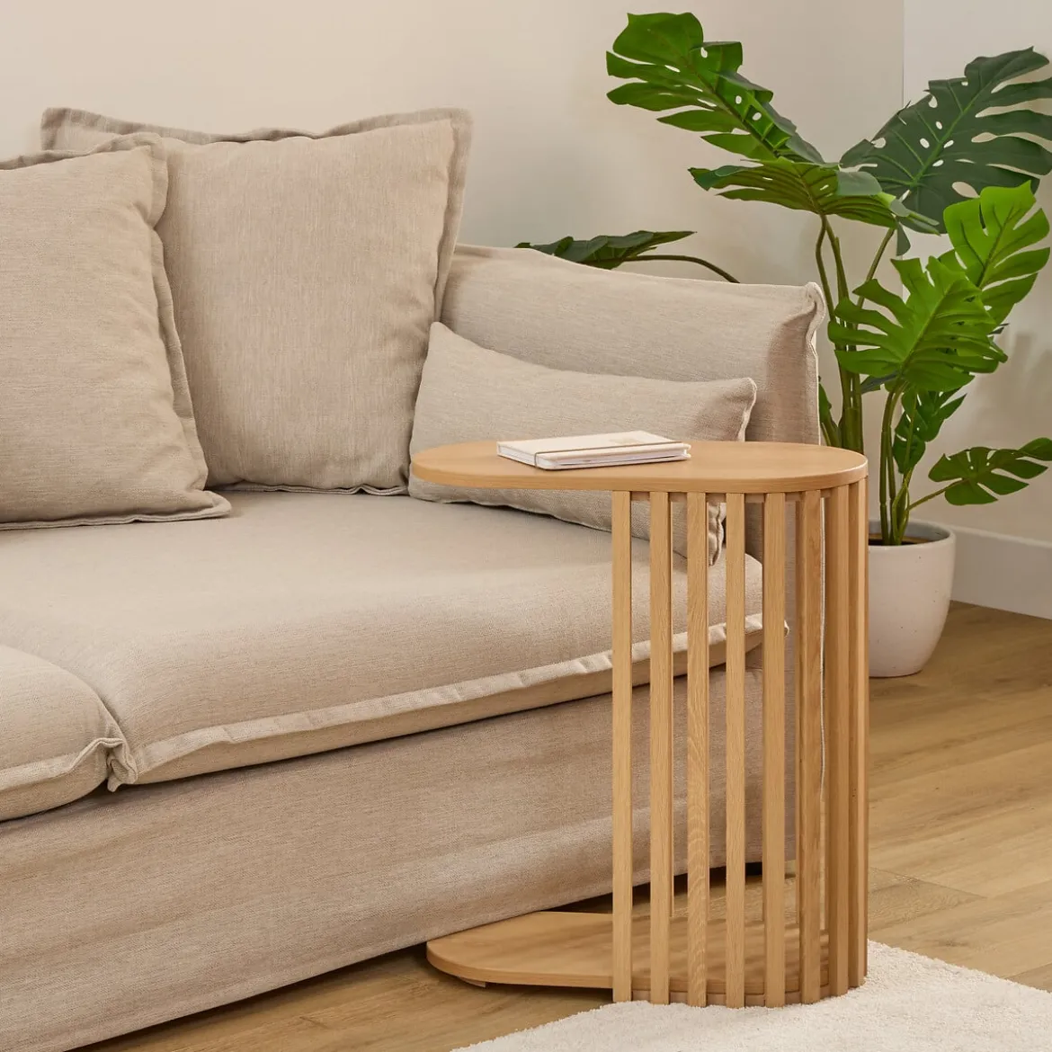 Mueble auxiliar SLAT beige 49,5x26x56cm