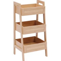 Mueble auxiliar wc con 3 estantes beige