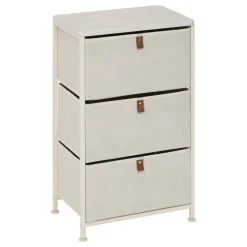Mueble de almacenaje beige con 3 cajones