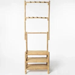 Mueble de baño con 3 estantes de bambú