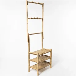 Mueble de baño con 3 estantes de bambú