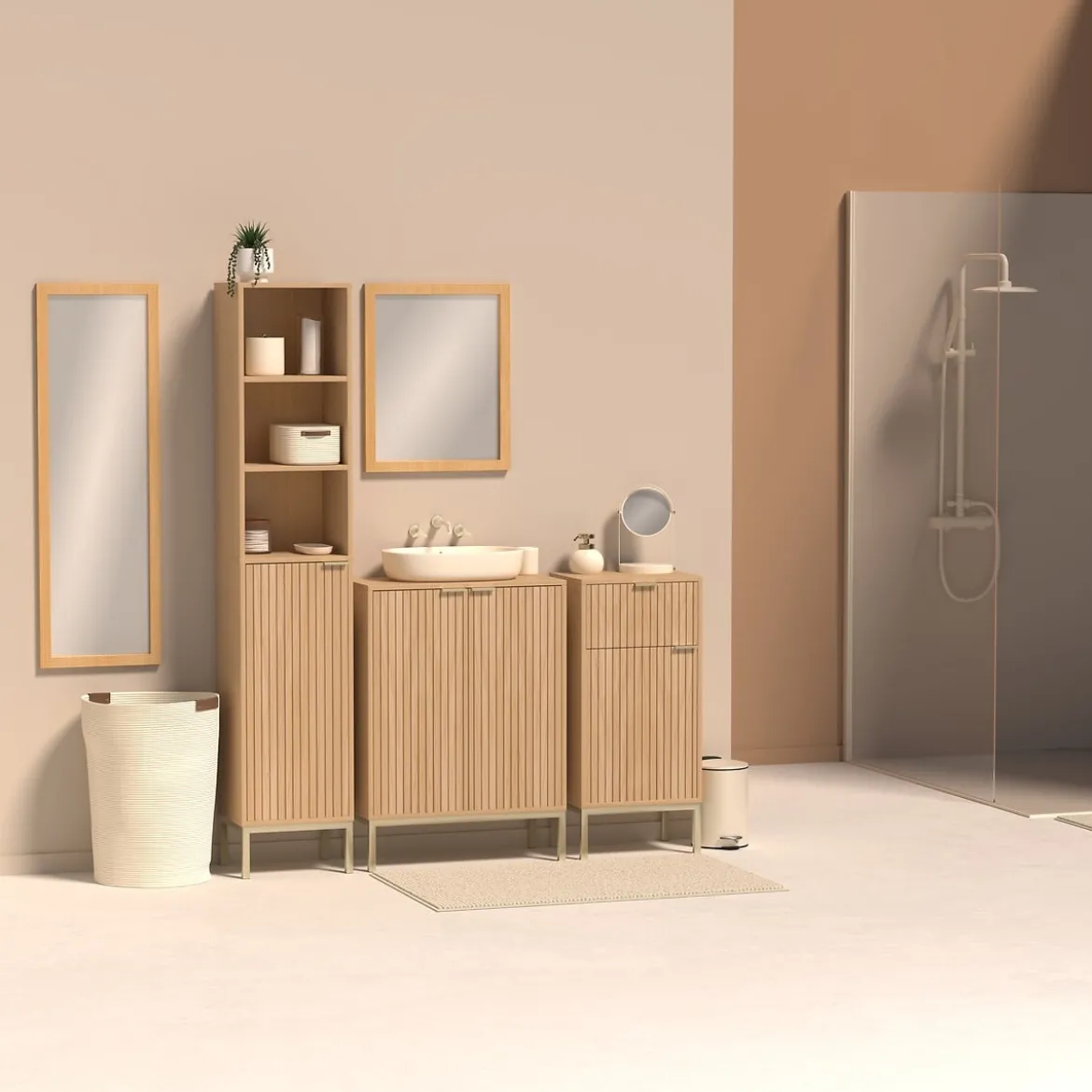 Mueble de baño TASSO beige de mdf