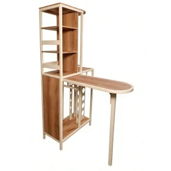 Mueble de bar con botellero marfil