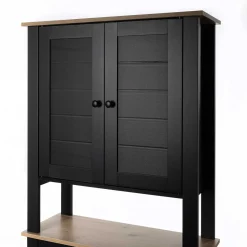Mueble para baño wc ROMA negro y marrón 173cm