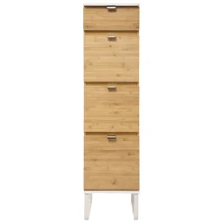 Mueble wc con espejo y cajones de bambú