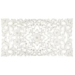 Mural De Madera Tallada Blanco 85x45Cm