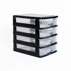 Organizador C/4 Cajones A4 Bajo Plástico