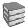 Organizador C/3 Cajones A4 Plástico Gris