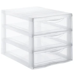 Organizador C/3 Cajones A4 Transparente