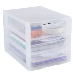 Organizador C/3 Cajones A4 Transparente