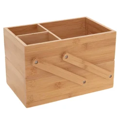 Organizador De Bambú C/2 Compartimentos