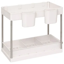 Organizador para armario beige con 2 niveles 34cm