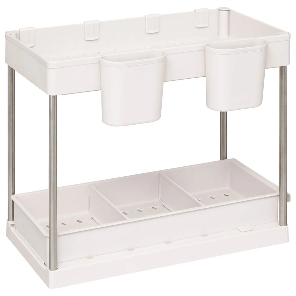 Organizador para armario beige con 2 niveles 34cm