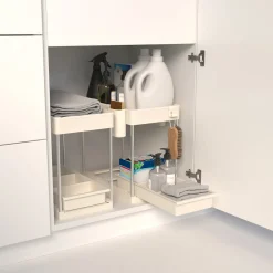 Organizador para armario beige con 2 niveles 34cm