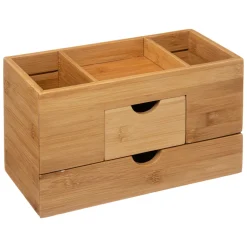 Organizador P/Baño C/2 Cajones De Bambú
