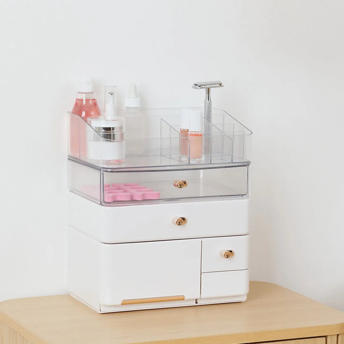Organizador wc blanco con cajones 27cm