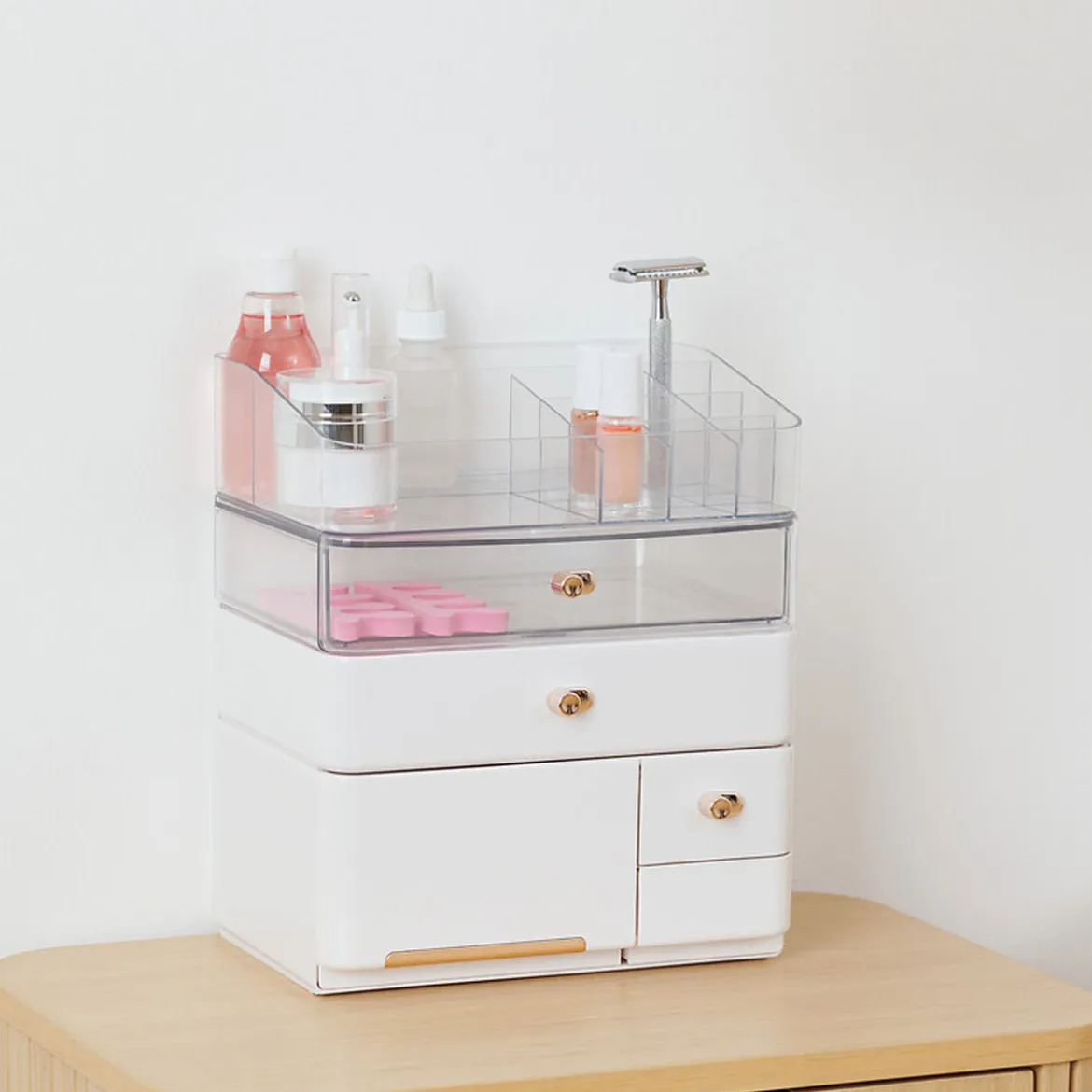 Organizador wc blanco con cajones 27cm