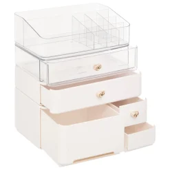Organizador wc blanco con cajones 27cm