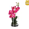 Orquídea Con Maceta De Vidrio 32Cm