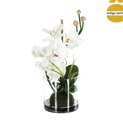 Orquídea Con Maceta De Vidrio 32Cm