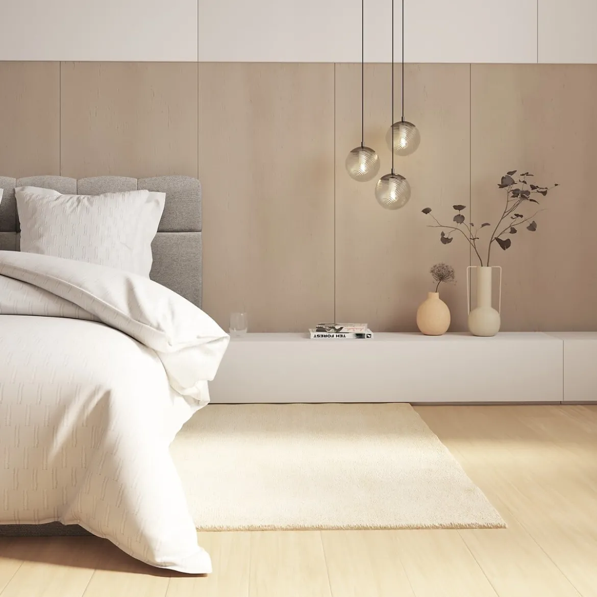 Panel decorativo CARY beige de poliresina 120cm