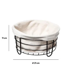 Panera De Metal/Tela Beige 21x11Cm