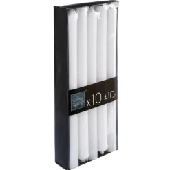 Paquete 10 Velas Blancas 25cm