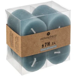 Paquete 4 Velas Votivas Olia Azul 4.5 cm