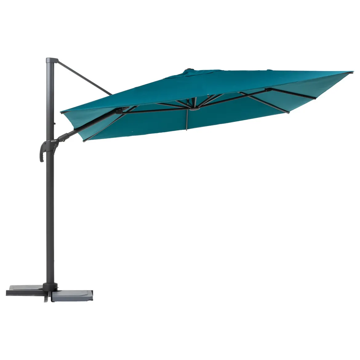 Parasol excéntrico azul MELHIA 272x400cm