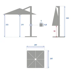 Parasol excéntrico CAYO BLÉ