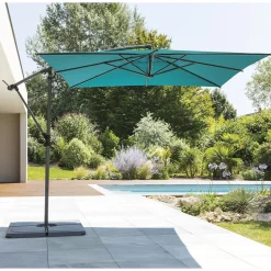 Parasol excéntrico MANOA azul canard 2.5x2.5m