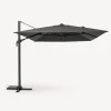 Parasol excéntrico MELHIA led gris grafito