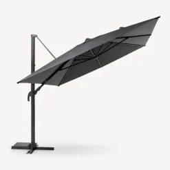 Parasol excéntrico MELHIA led gris grafito