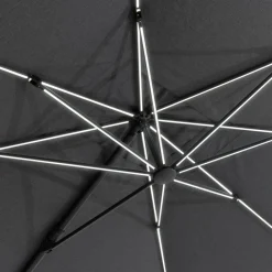 Parasol excéntrico MELHIA led gris grafito