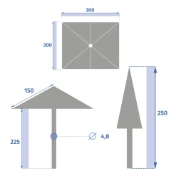 Parasol LOOMPA color olive 2x3m